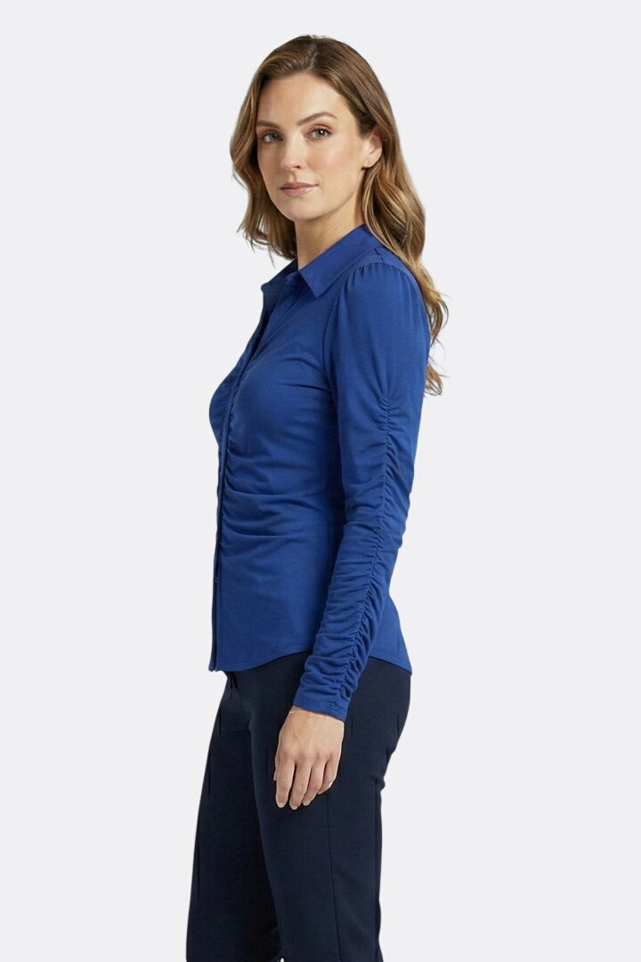 Verity | Blouse with Button Fastening and Ruched Front