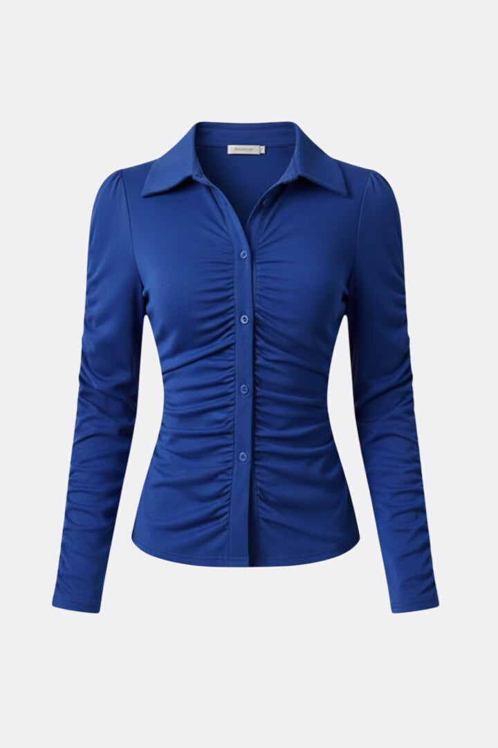 Verity | Blouse with Button Fastening and Ruched Front