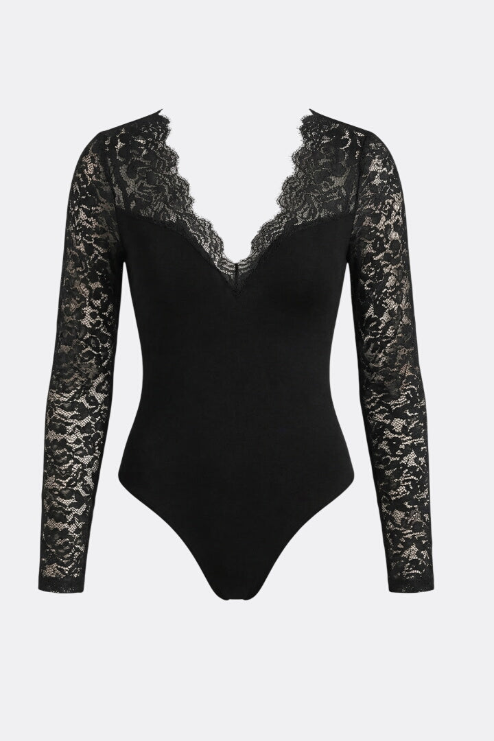 Sophie | V-Neck Blouse with Lace Sleeves