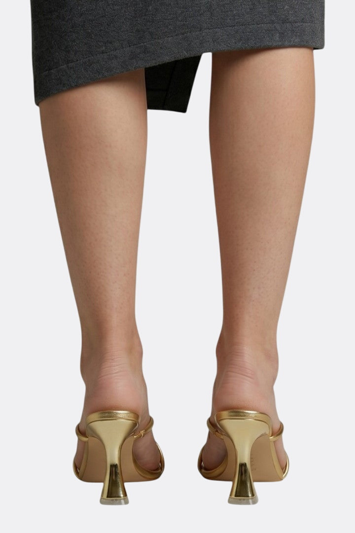 Women's Comfortable Leather Heels with Open Toe and Stiletto Heel
