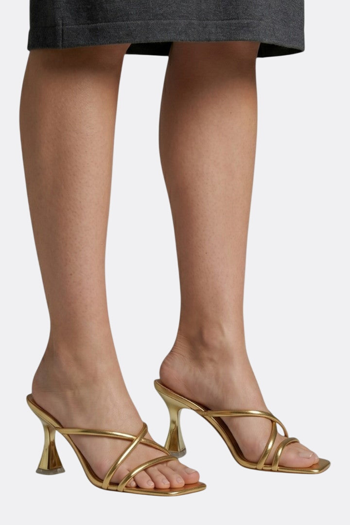 Women's Comfortable Leather Heels with Open Toe and Stiletto Heel