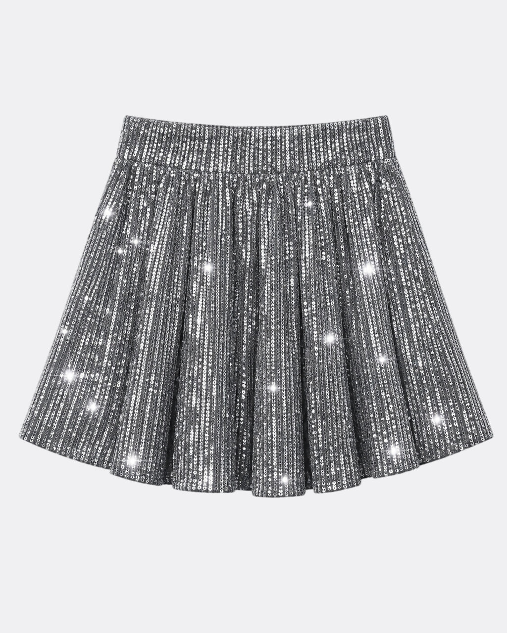 Women’s High-Waisted Sequin Skirt Shorts with Flared Design