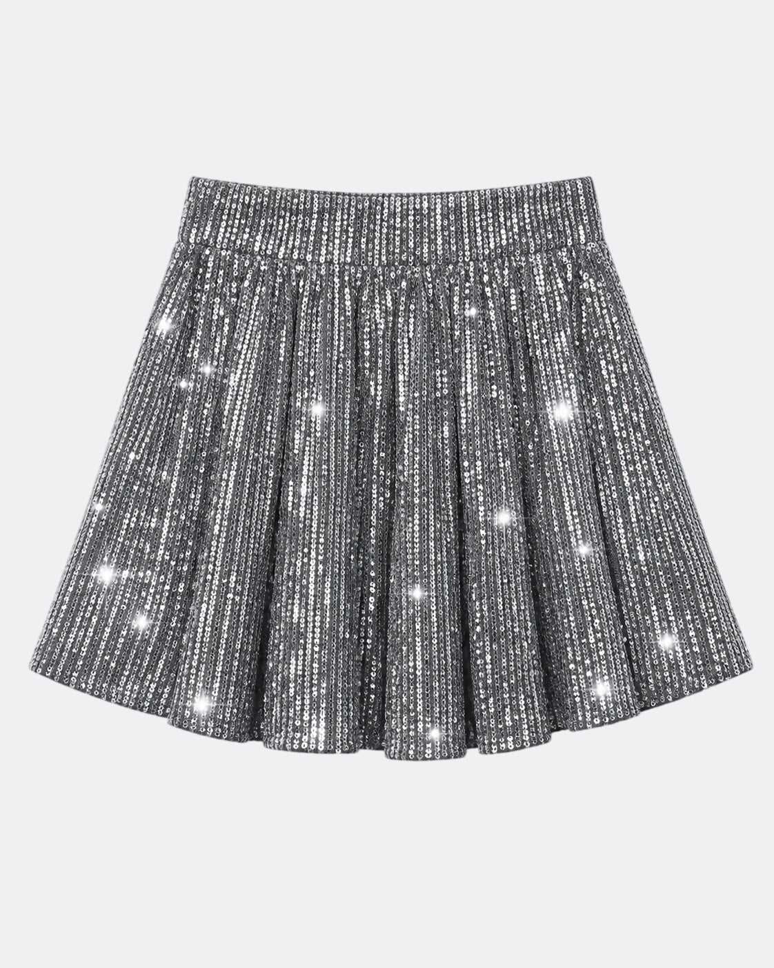 Women’s High-Waisted Sequin Skirt Shorts with Flared Design