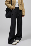 Women’s High Rise Wide Leg Trousers with Pleated Front