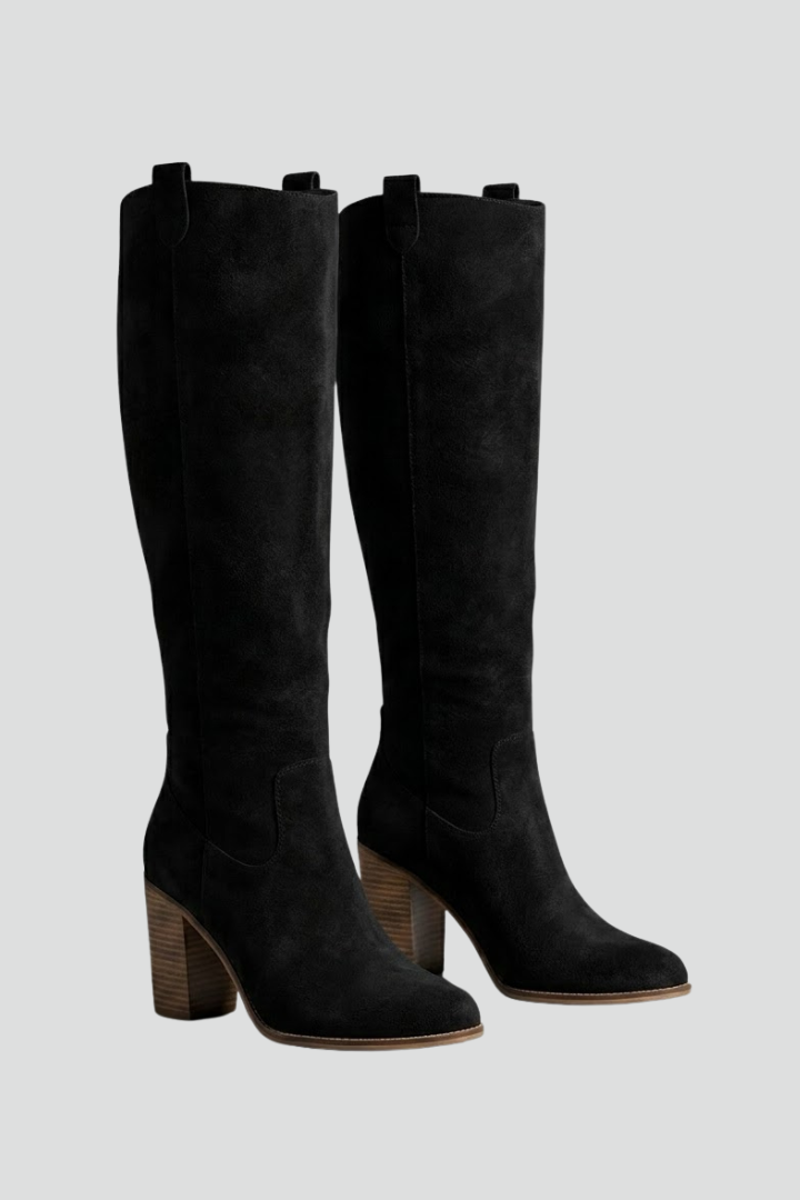 Women's Knee-High Boots with Block Heel for Fall