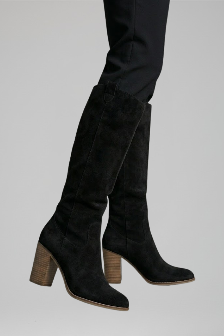 Women's Knee-High Boots with Block Heel for Fall
