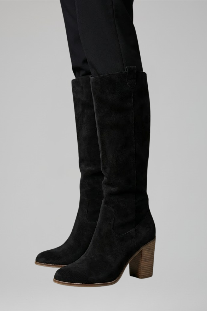 Women's Knee-High Boots with Block Heel for Fall