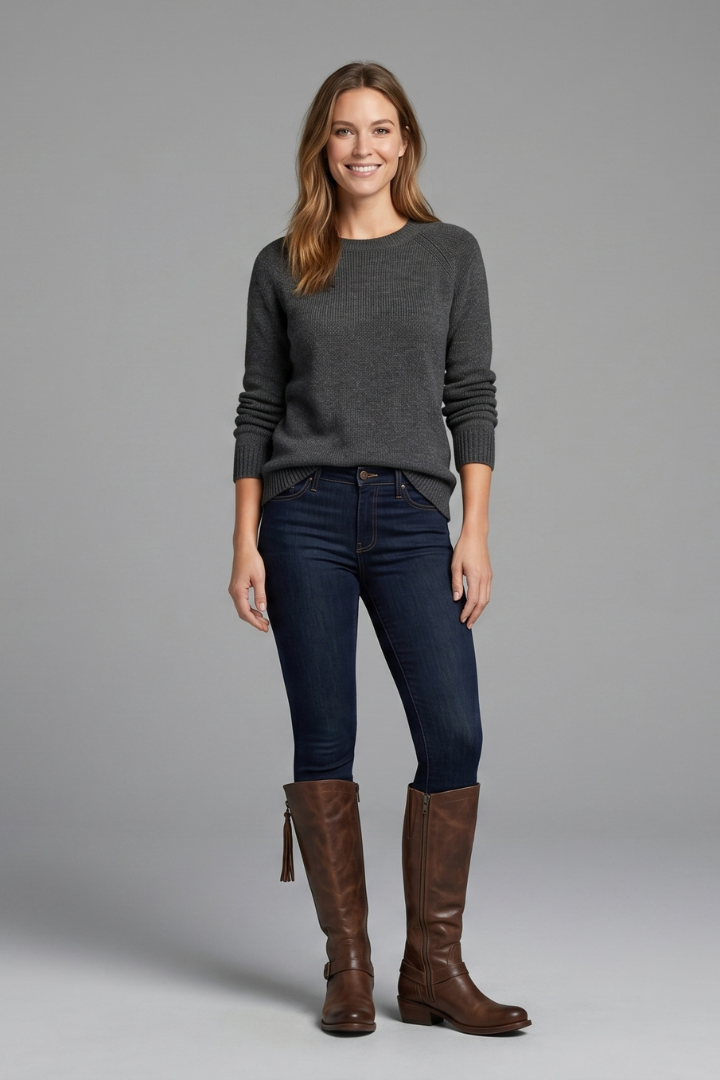Women's Knee High Boots with Side Zipper for Fall