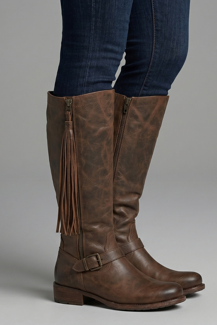 Women's Knee High Boots with Side Zipper for Fall