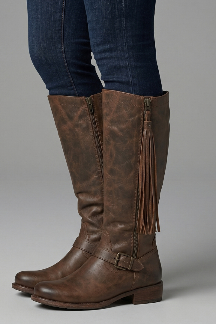 Women's Knee High Boots with Side Zipper for Fall