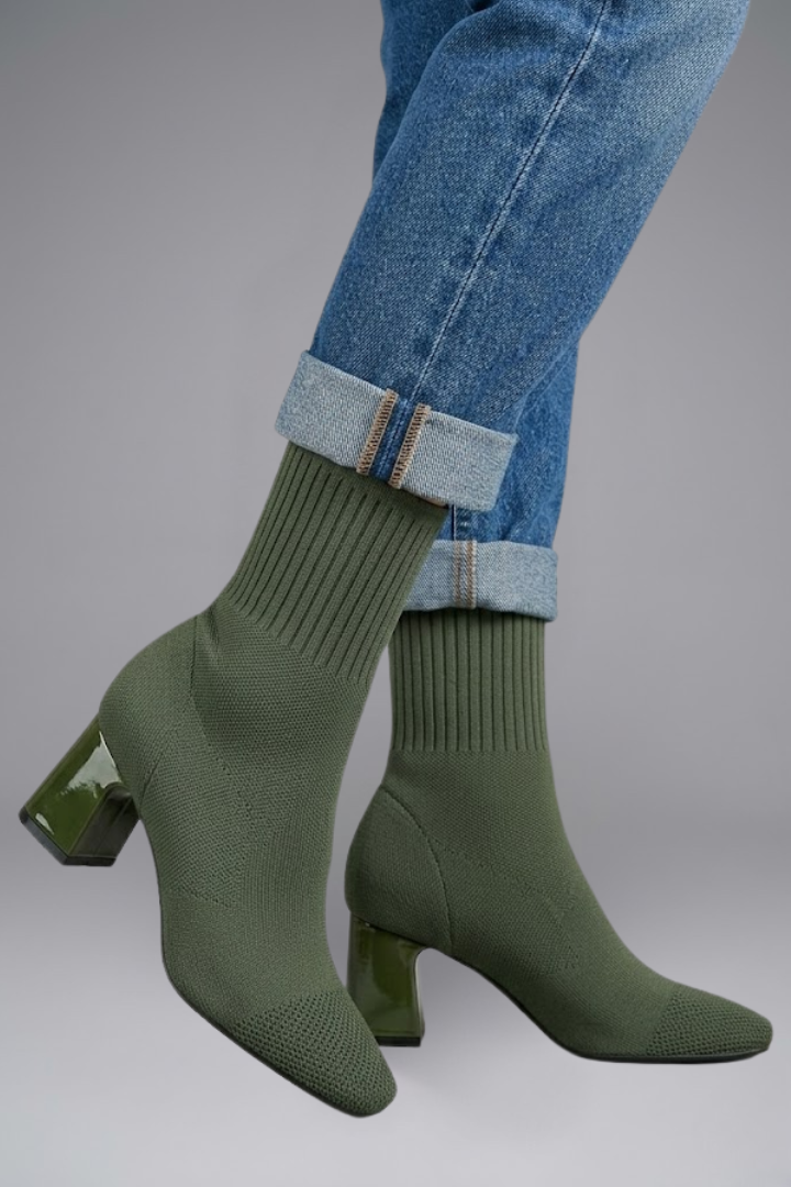 Women's Leather Ankle Boots with Slip On Design for Fall