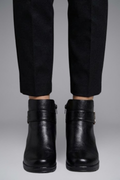 Women's Leather Boots with Orthopaedic Sole and Structured Upper