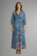 Women’s Maxi Dress with Floral Pattern and Pockets