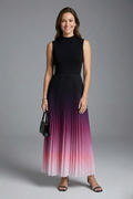Women’s Maxi Dress with Sleeveless Design and Pleated Skirt