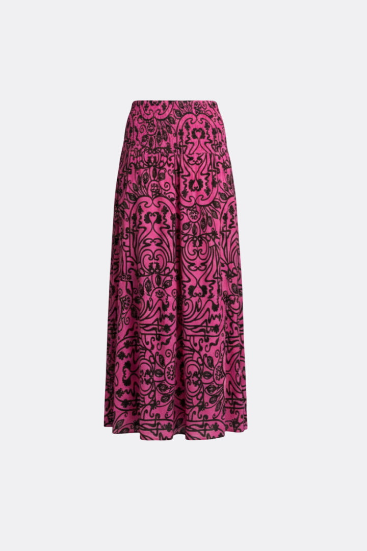 Women’s Maxi Skirt with Elastic Waist and Printed Surface
