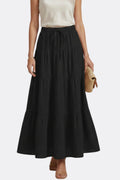 Women’s Maxi Skirt with Elastic Waist and Tiered Panels