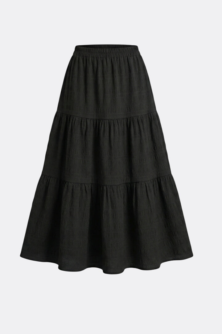 Women’s Maxi Skirt with Elastic Waist and Tiered Panels
