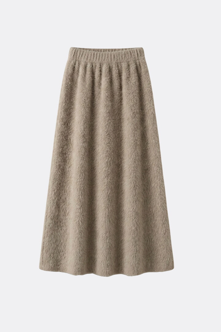 Women’s Maxi Skirt with Elastic Waistband and Textured Surface