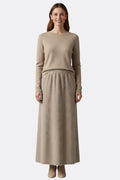 Women’s Maxi Skirt with Elastic Waistband and Textured Surface