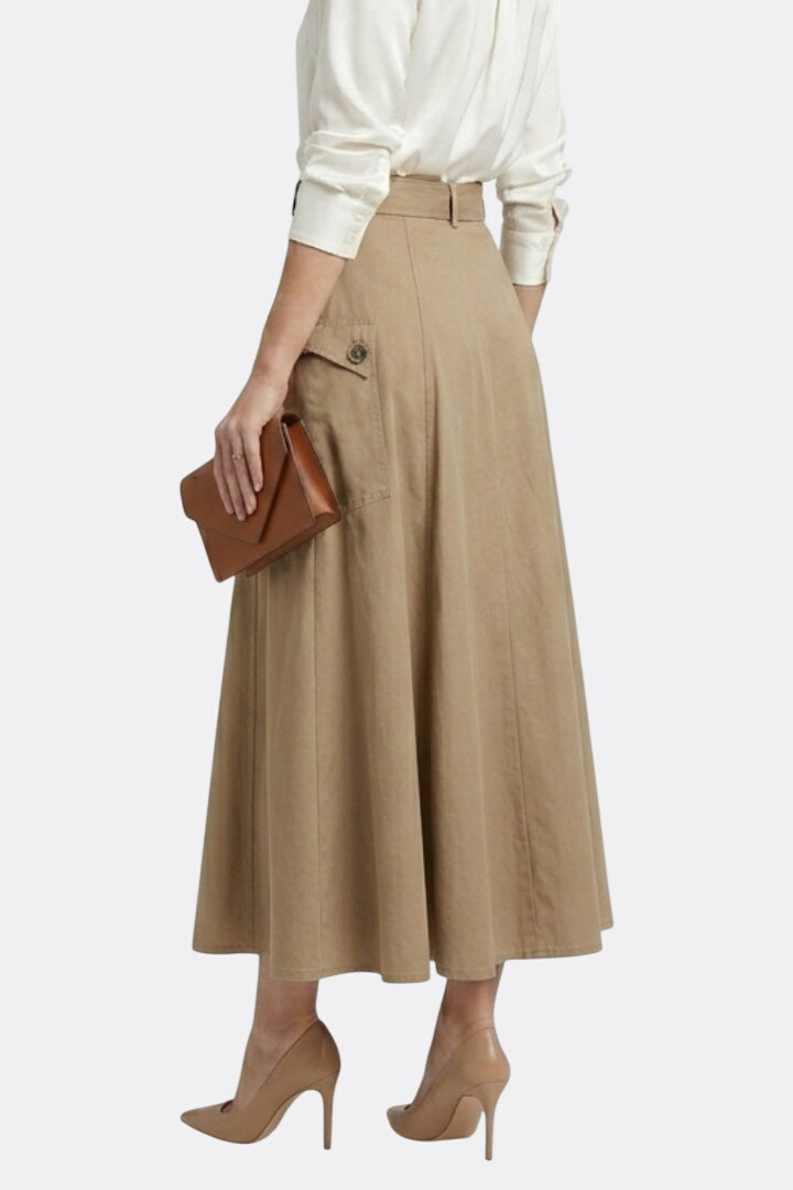 Women’s Maxi Skirt with Side Pockets and High Slit