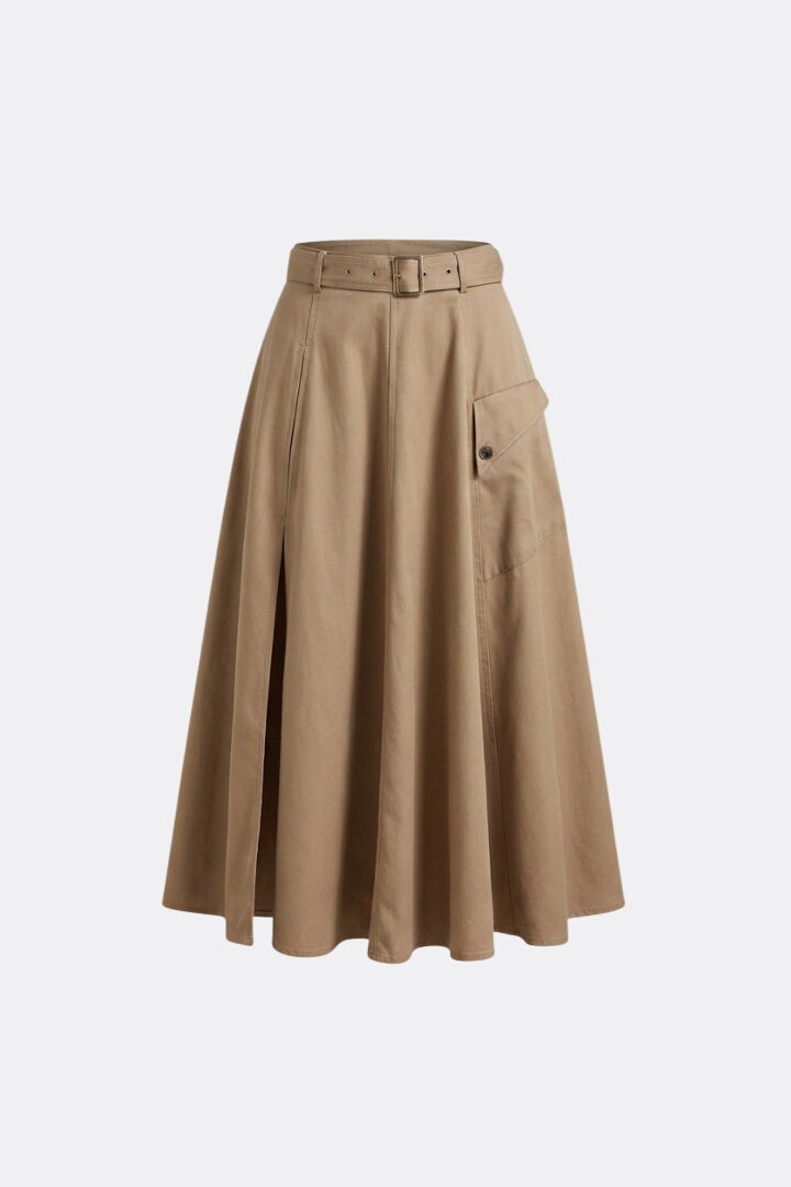 Women’s Maxi Skirt with Side Pockets and High Slit