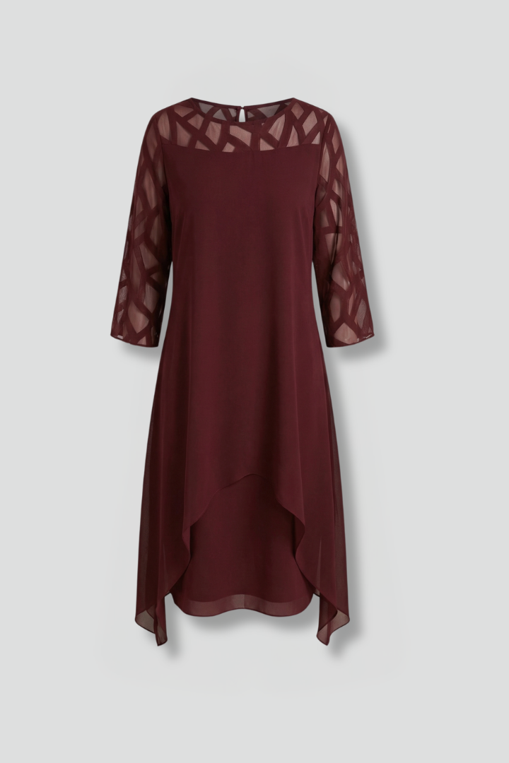 Women S Midi Dress With Adjustable Fit And Short Sleeves
