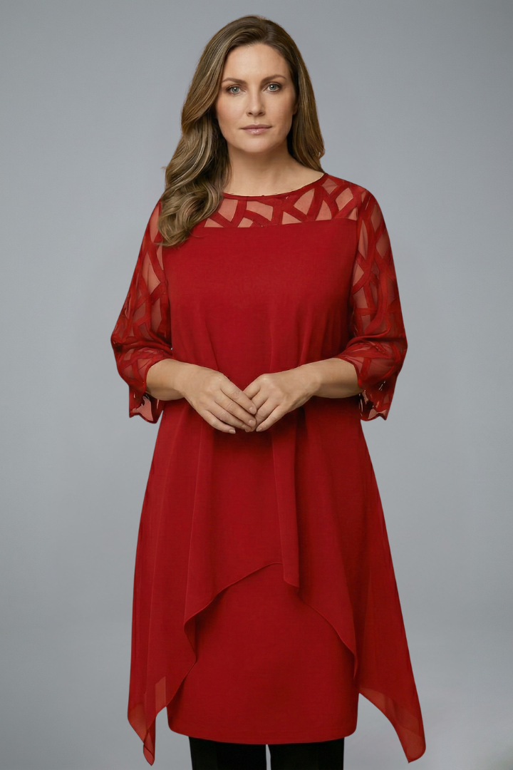 Women S Midi Dress With Adjustable Fit And Short Sleeves