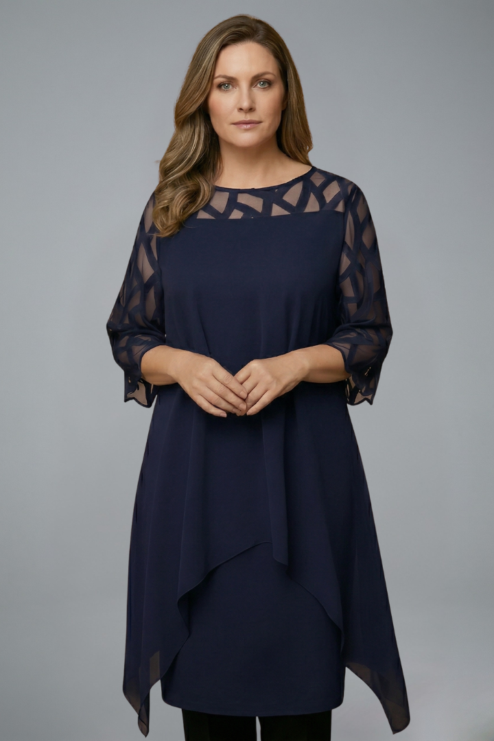 Women S Midi Dress With Adjustable Fit And Short Sleeves