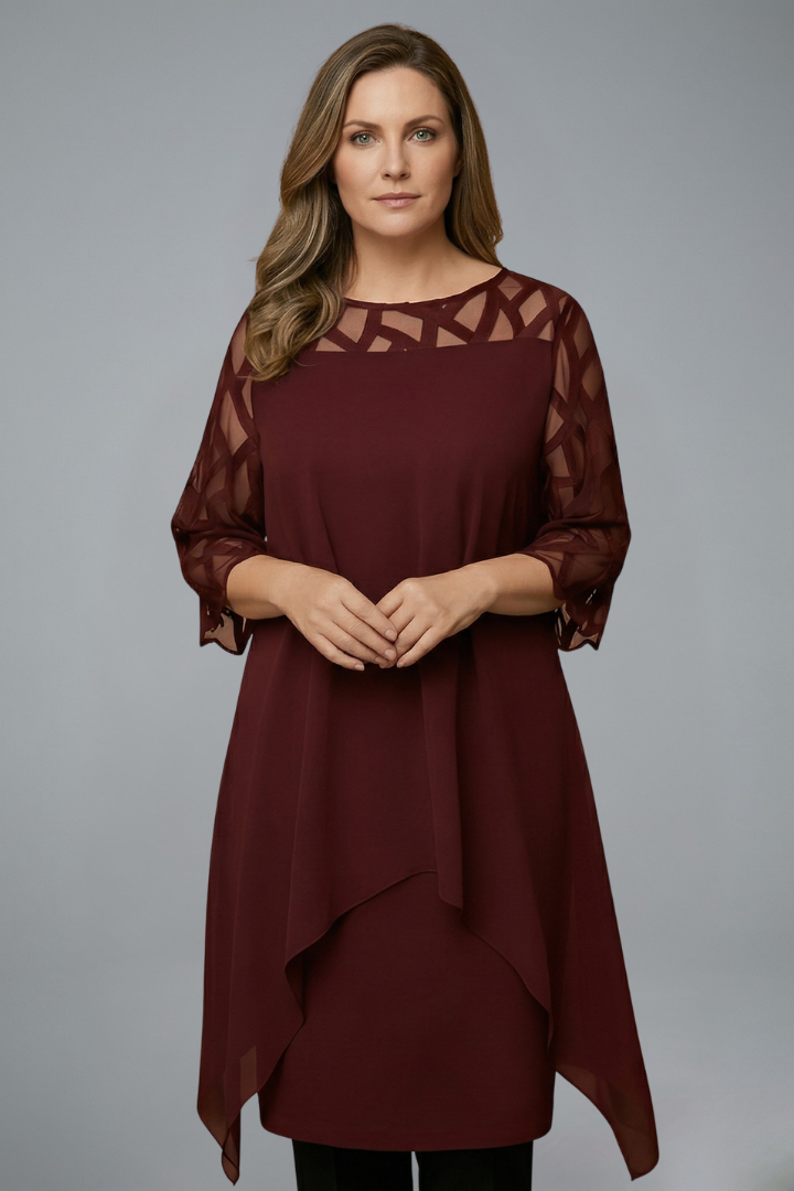 Women S Midi Dress With Adjustable Fit And Short Sleeves