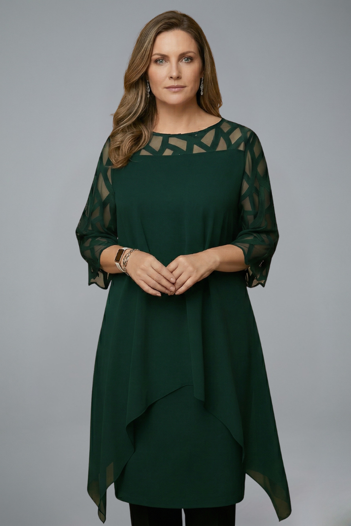 Women S Midi Dress With Adjustable Fit And Short Sleeves