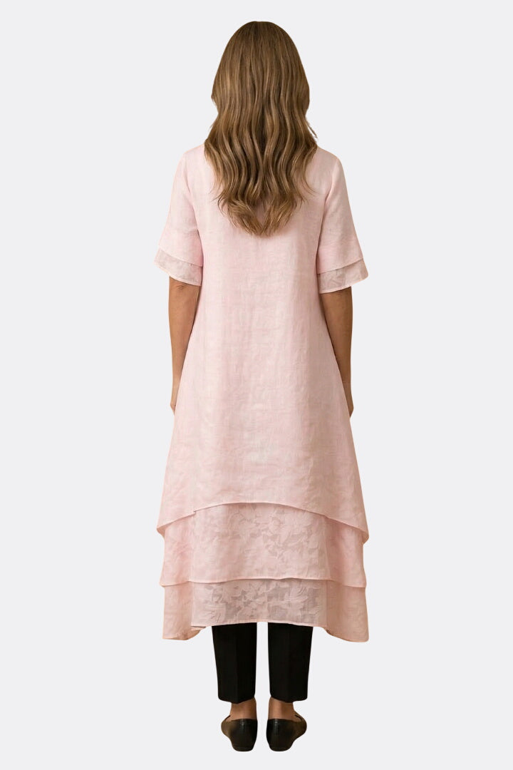 Elara | Open Neck Flowing Midi Dress