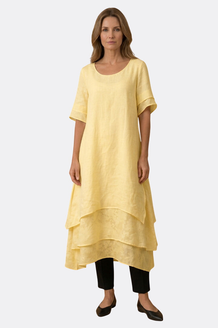 Elara | Open Neck Flowing Midi Dress