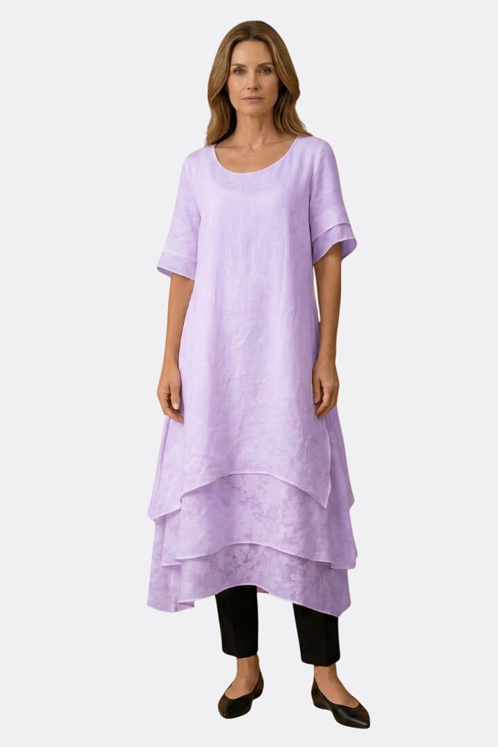 Elara | Open Neck Flowing Midi Dress