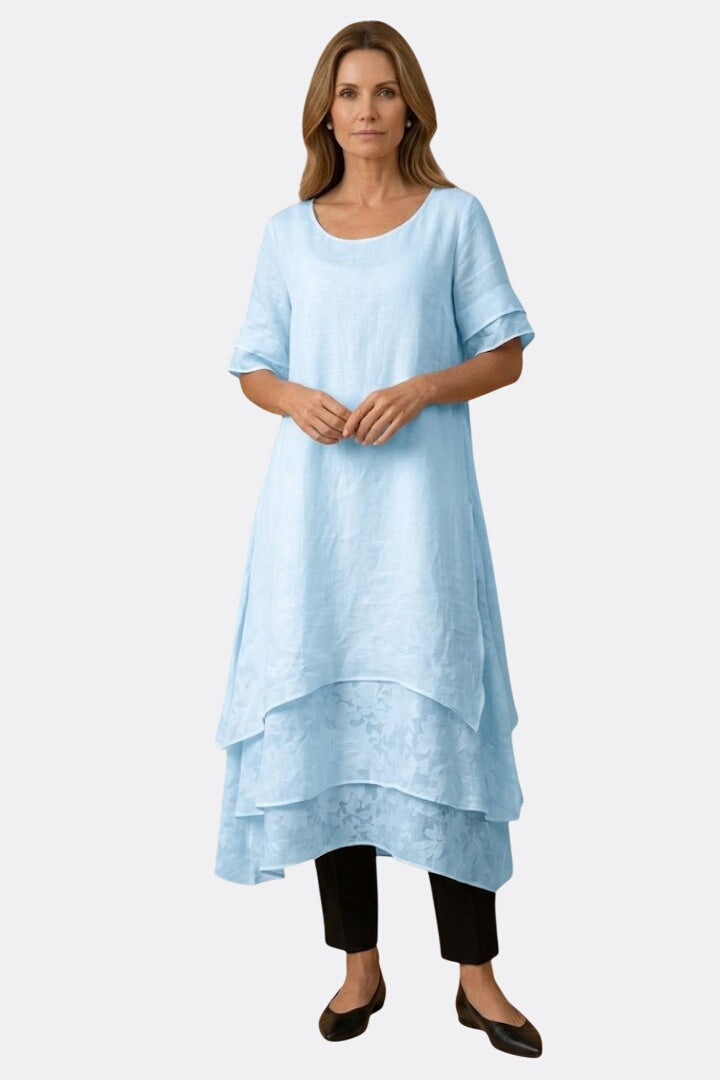 Elara | Open Neck Flowing Midi Dress
