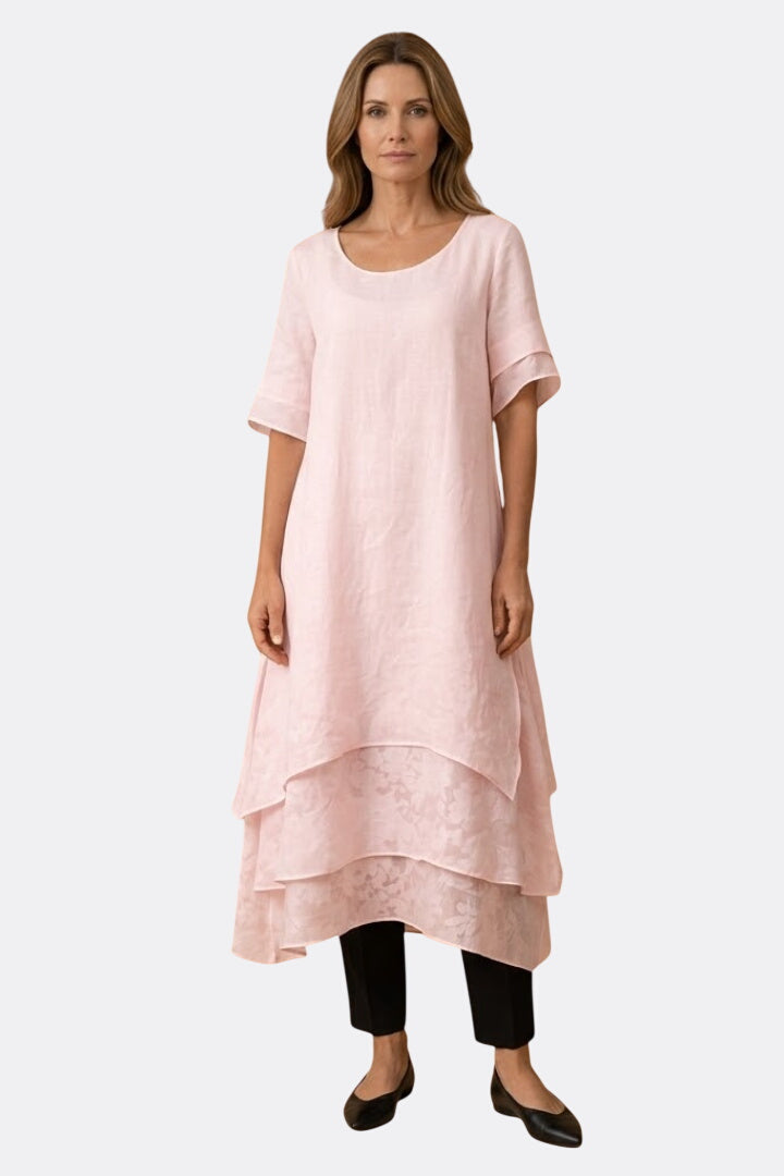 Elara | Open Neck Flowing Midi Dress