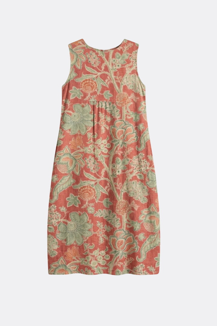 Freya | Linen Sleeveless Midi Dress