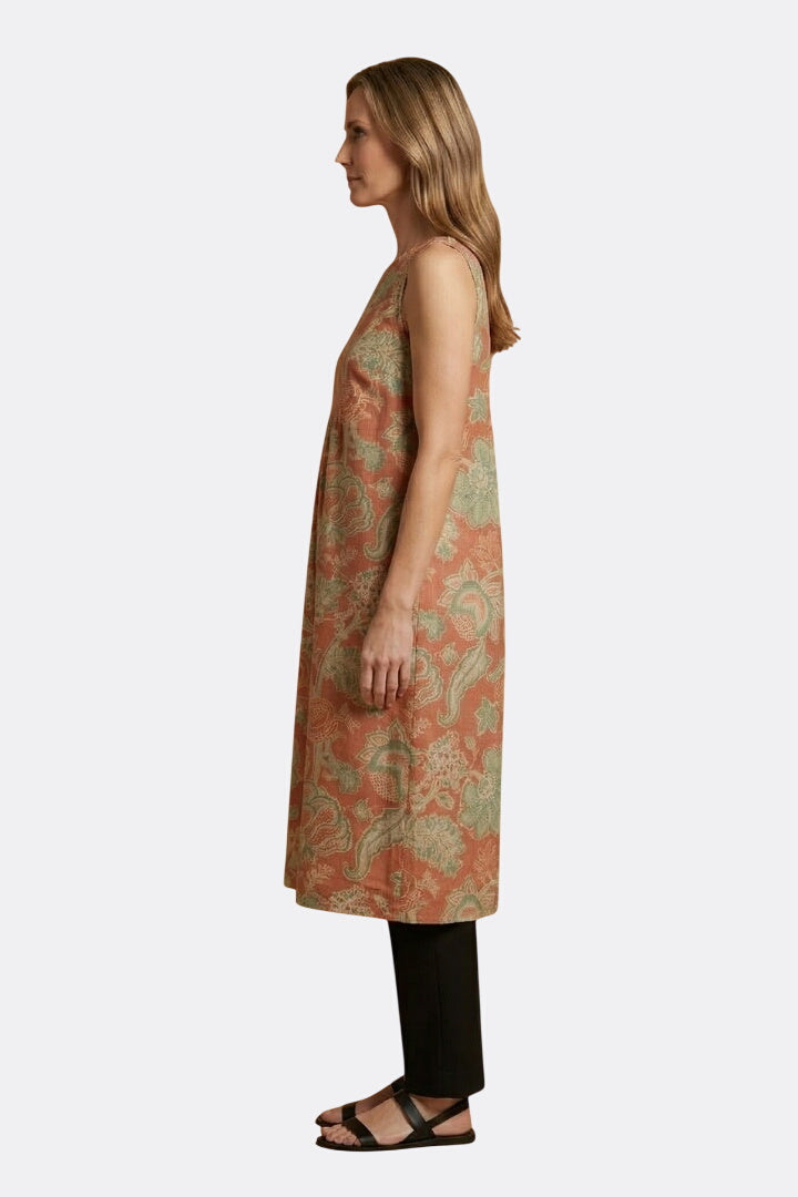 Freya | Linen Sleeveless Midi Dress