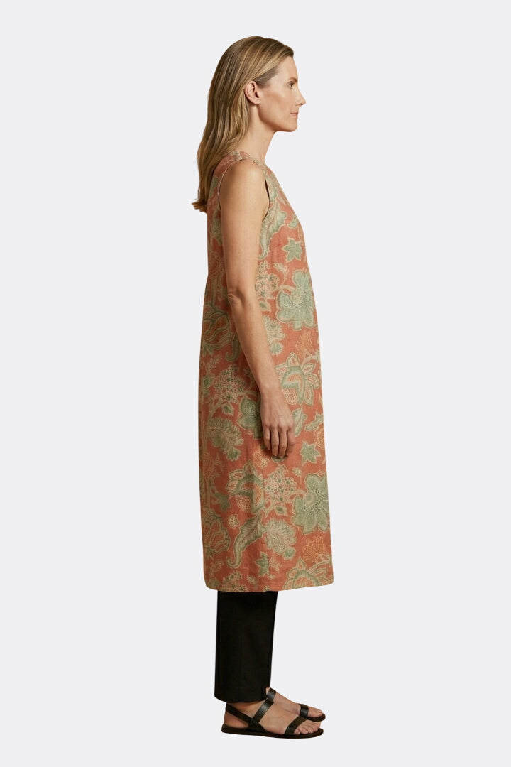 Freya | Linen Sleeveless Midi Dress
