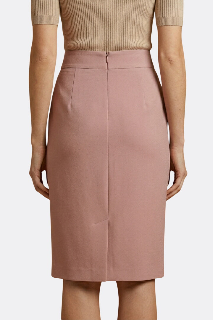 Women’s Midi Skirt with High Waist and Back Slit