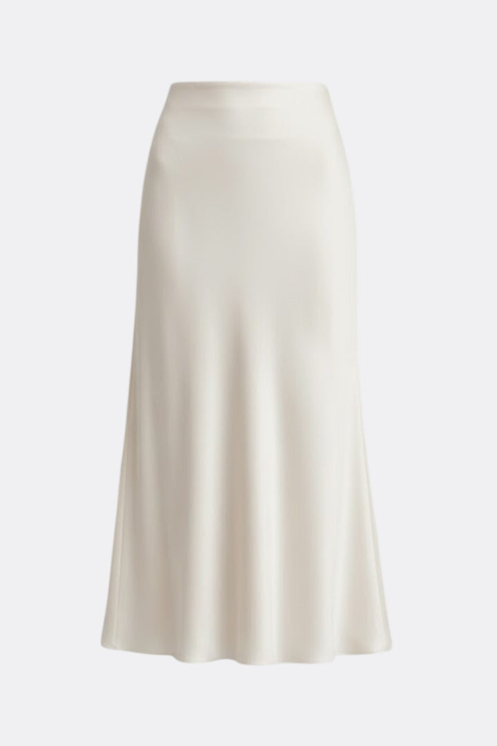 Women’s Midi Skirt with High Waist and Draped Cut