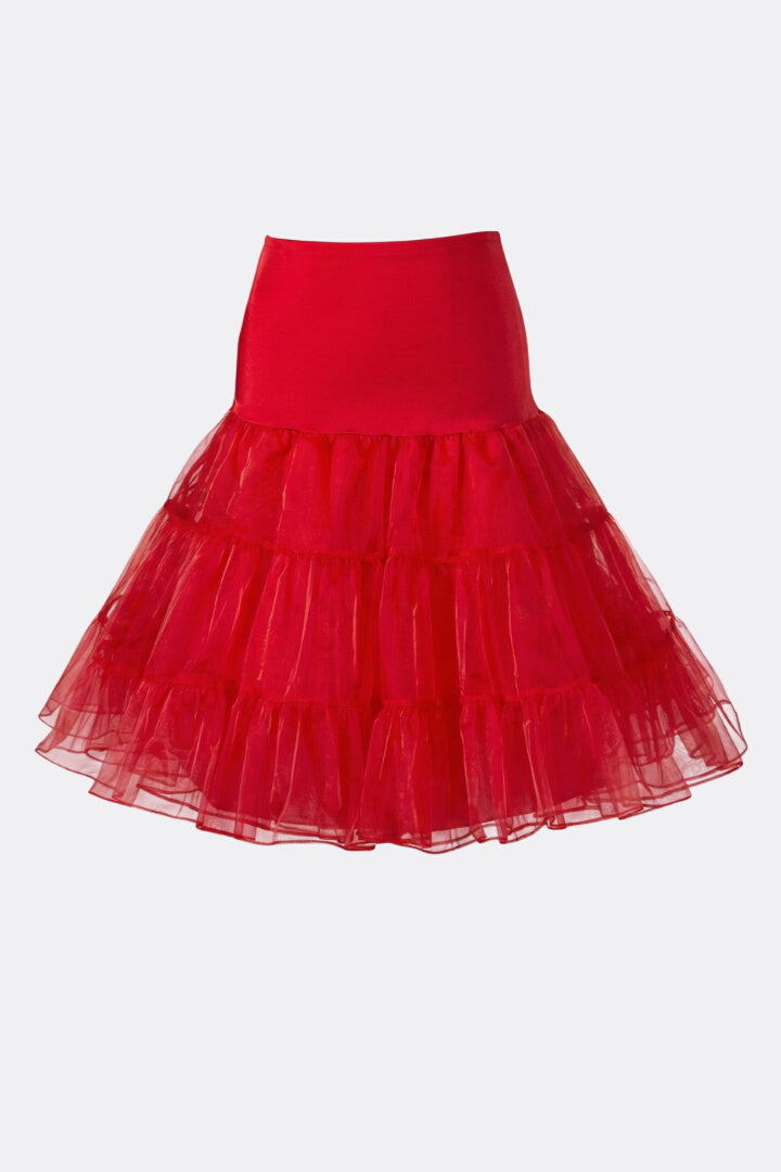 Women’s Mini Skirt with Elastic Waist and Tiered Mesh