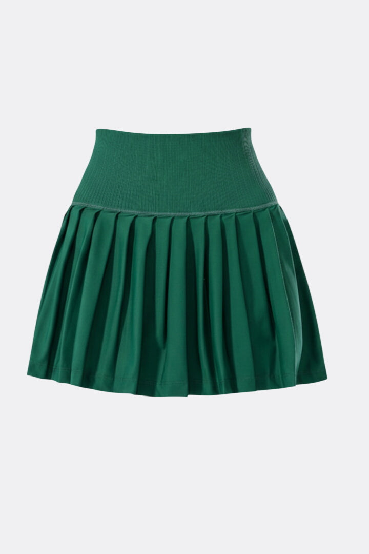 Women’s Mini Skirt with High Waist and Pleated Hem