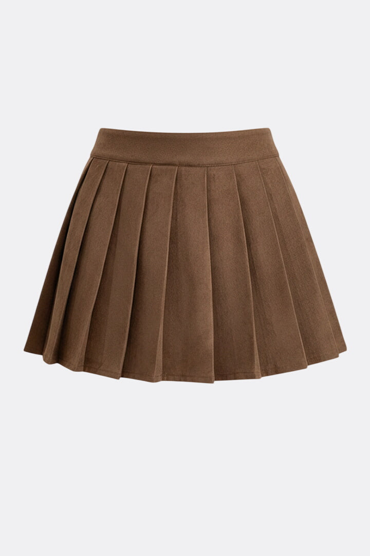 Women’s Mini Skirt with Pleated Design and High Waist