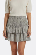 Women’s Mini Skirt with Shirred Waist and Ruffle Layers