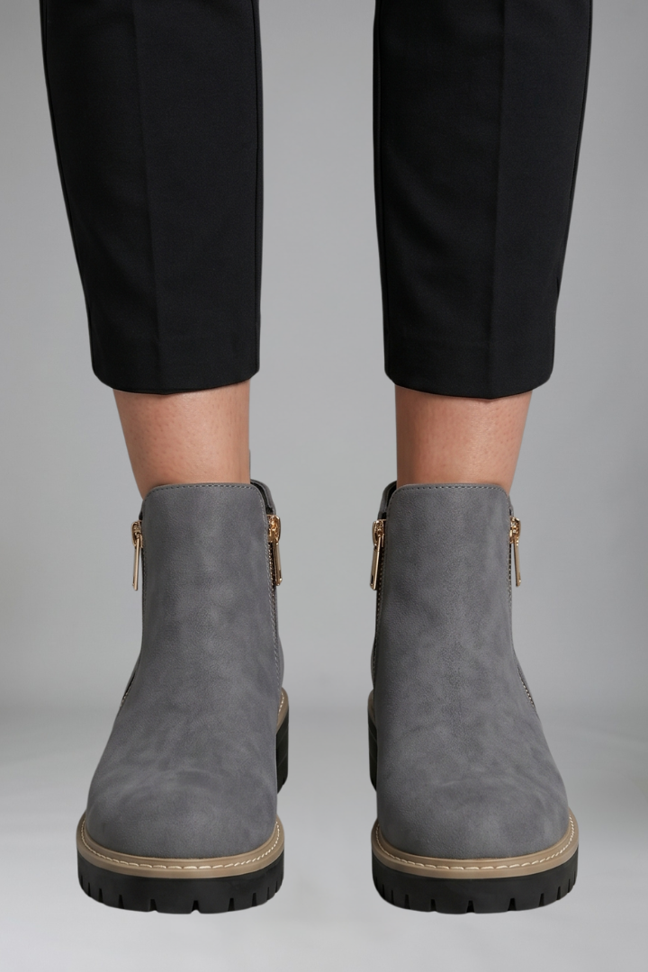 Women's Orthopaedic Ankle Boots with Side Zip Closure for Fall