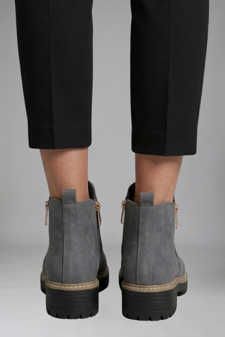 Women's Orthopaedic Ankle Boots with Side Zip Closure for Fall
