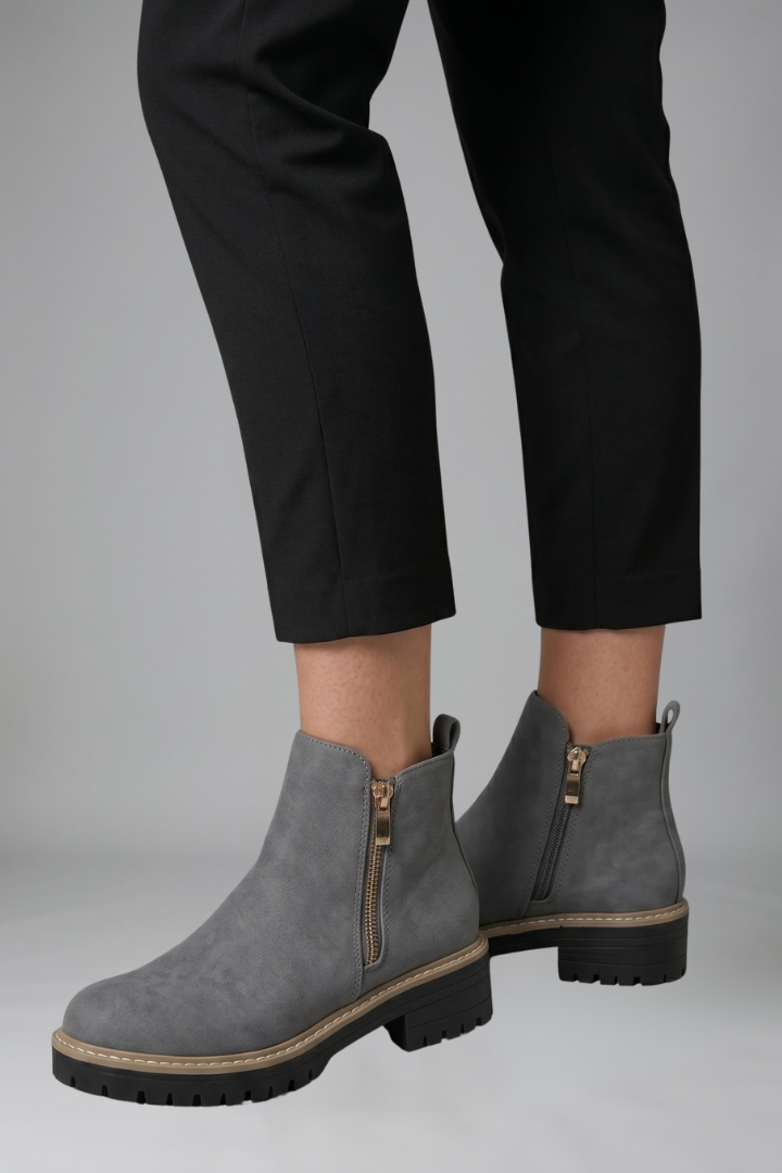 Women's Orthopaedic Ankle Boots with Side Zip Closure for Fall
