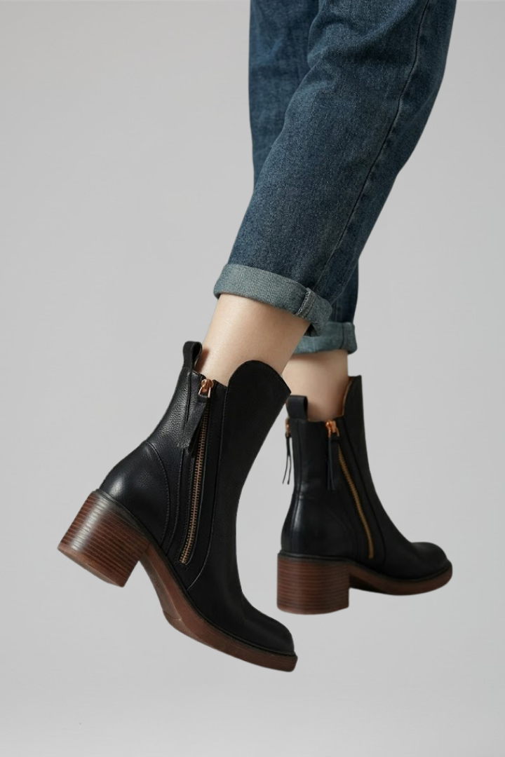 Women's Orthopaedic Ankle Boots with Side Zipper for All-Day Comfort