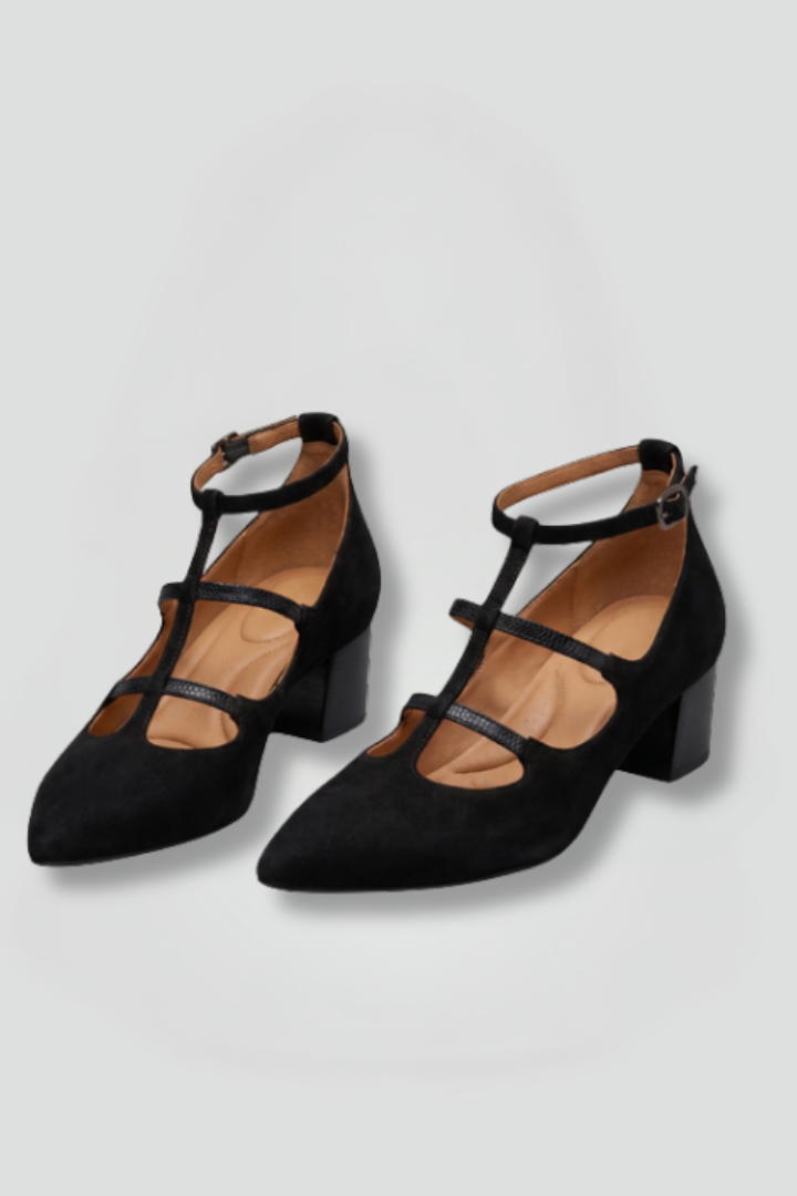 Women's Orthopaedic Heels with Ankle Strap for Office Wear
