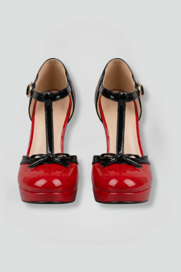 Women's Orthopaedic Heels with T Strap Design for Formal Occasions